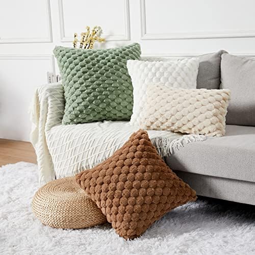 Yaertun Pack of 2 Super Soft Cozy Decorative Throw Pillow Covers Fuzzy Plush - Image 5