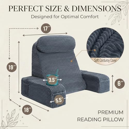 Reading Pillow for Adults, Back Pillow for Bed Sitting Up, Backrest Pillow for - Image 6