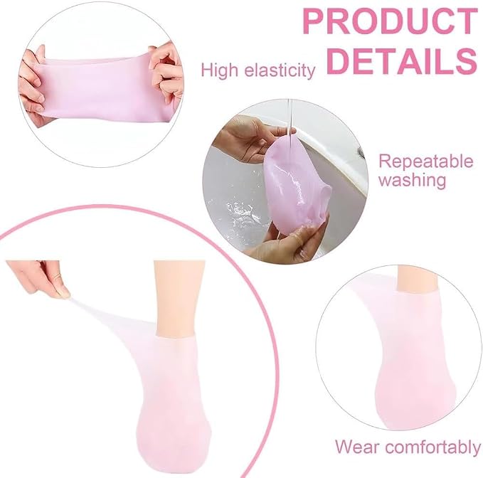 4 Pairs Silicone Moisturizing Glove Socks Set - Image 4