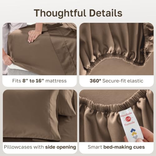 California Design Den Luxury 600 Thread Count Cotton Queen Sheet Set - Image 4