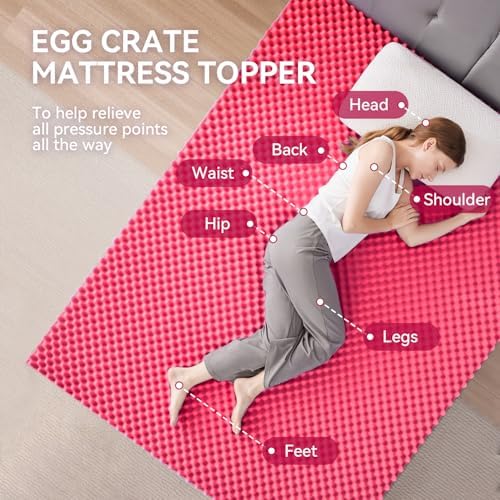 SINWEEK 2 Inch Egg Crate Memory Foam Mattress Topper Twin XL, Twin Extra Long - Image 2