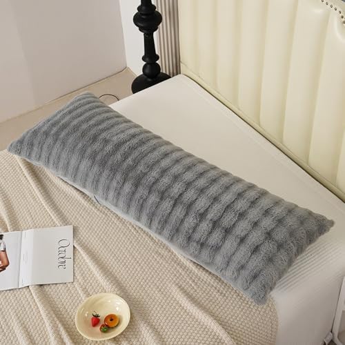 Fluffy Faux Fur Body Pillowcase, Luxury Bubble Waffle Carved Plush Long Size - Image 4