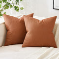 MIULEE Pack of 2 Decorative Linen Burlap Textured Pillow Covers Fall Farmhouse by MIULEE