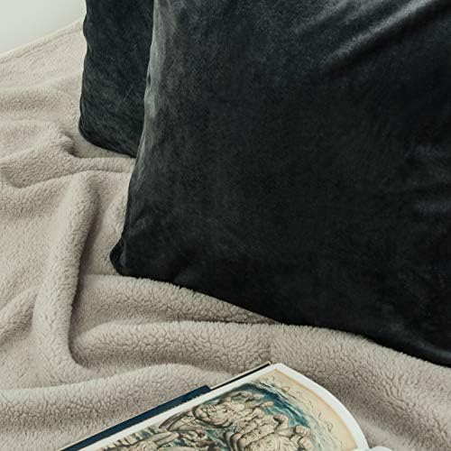 NTBAY Velvet Throw Pillow Covers, 18 x 18, Charcoal Grey - Image 4