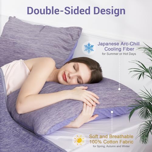 Elegear Cooling Pillow Cases for Hot Sleepers, Queen 20'' x 30'' - Image 3