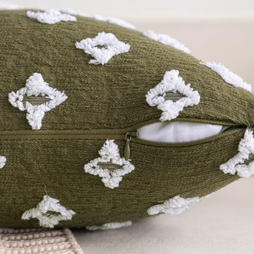 MIULEE Set of 2 Decorative Throw Pillow Covers Rhombic Jacquard Pillowcase Soft - Image 2