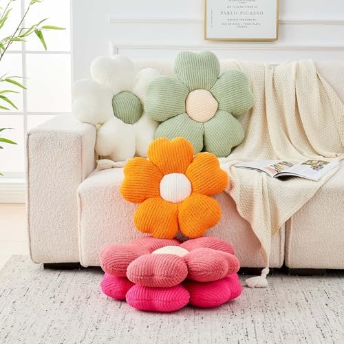 Kcvvcr Flower Throw Pillow, Cute Flower Shaped Pillow Decorative Throw Pillow - Image 4