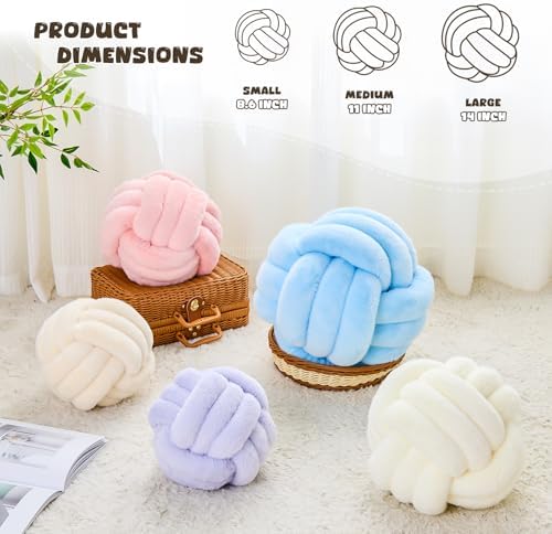 Uvvyui Knot Pillow Ball Home Decorative Pillows Round Throw Pillow - Image 2