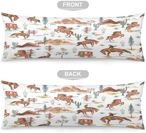 Brown Western Cowboy Body Pillow Cover Pillowcase - Image 3