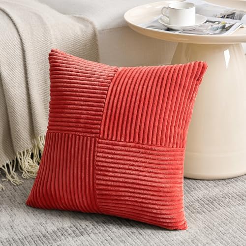 Fancy Homi 2 Packs Red Decorative Throw Pillow Covers 20x20 Inch - Image 2