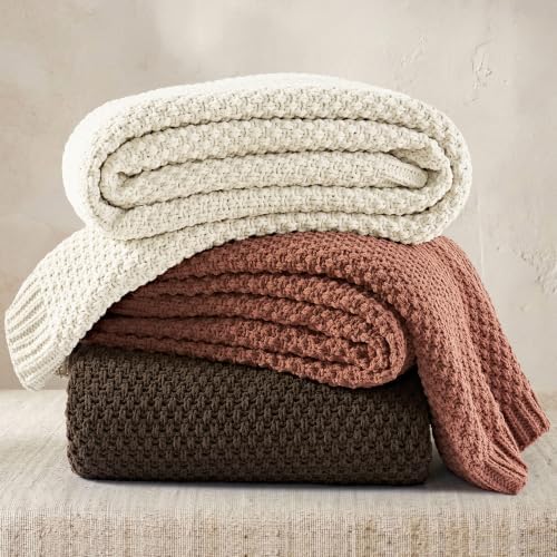 EVERGRACEHOME Chunky Chenille Knit Throw Blanket, Terracotta Clay - Image 6