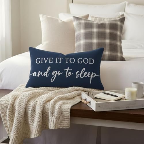 Decorative Throw Pillow Covers 12x20 Inch Set of 2 – Blue - Image 6