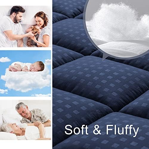 HYLEORY Full Mattress Pad Quilted Fitted Mattress Protector Cooling Pillow Top - Image 3