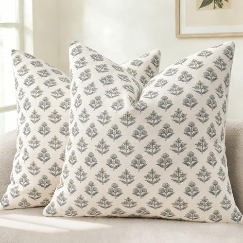 YCOLL Farmhouse Floral Euro Sham Pillow Covers 24x24 Set of 2, Rustic Country by PillowCoversExpert
