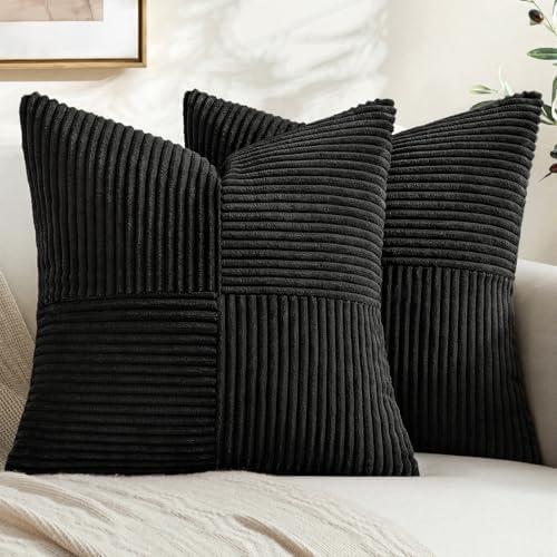 MIULEE Black Decorative Throw Pillow Covers by MIULEE
