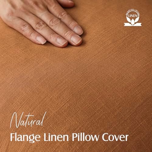 Foindtower Decorative Linen Lumbar Throw Pillow Covers 12x20 Autumn Orange - Image 2
