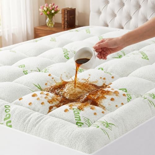 Cooling Waterproof Viscose from Bamboo Mattress Topper King Size by NightHug