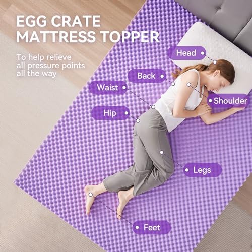 SINWEEK 2 Inch Egg Crate Memory Foam Mattress Topper Twin Size, Soft Mattress - Image 2