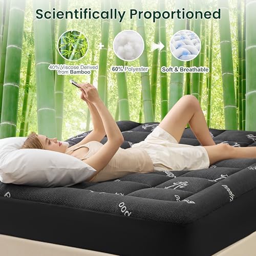 Love's cabin King Mattress Topper Viscose Derived from Bamboo, Thick Pillow Top - Image 4
