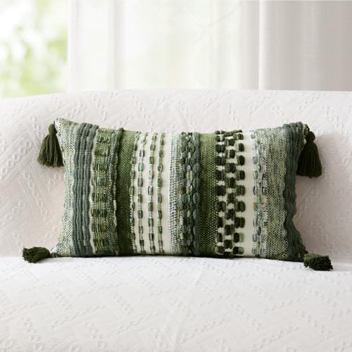 Kevin Textile Boho Tufted 12x24 Inch Lumbar Pillow Cover 1 Pack - Image 5