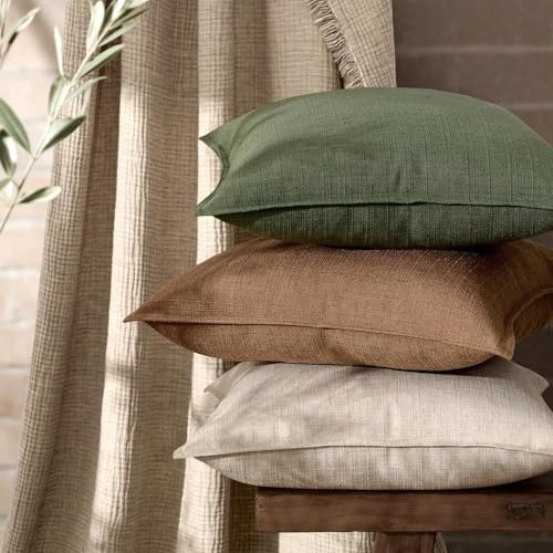 MIULEE Thick Textured Decorative Throw Pillow Covers 20x20 Inch Brown Sugar - Image 4