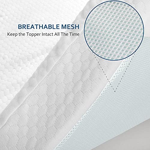Queen Size Mattress Topper Cover, 1-2 Inch Zippered Removable Protector - Image 4