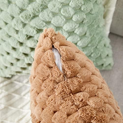 Yaertun Pack of 2 Super Soft Cozy Decorative Throw Pillow Covers Fuzzy Plush - Image 4