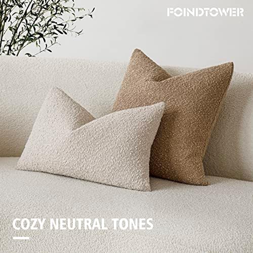 Foindtower Cozy Textured Boucle Lumbar Throw Pillow Covers 12x20 Inch - Image 5