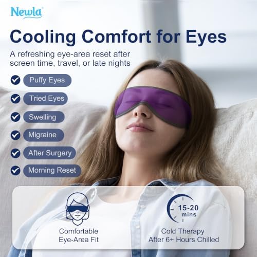 Cooling Gel Eye Mask for Puffy Eyes, Contoured Cold Compress for Eyes - Image 4