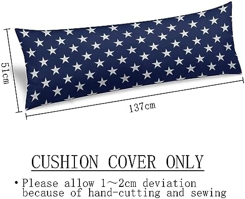 Blue Body Pillow Cover, Farmhouse Long Pillow Case Protector - Image 3