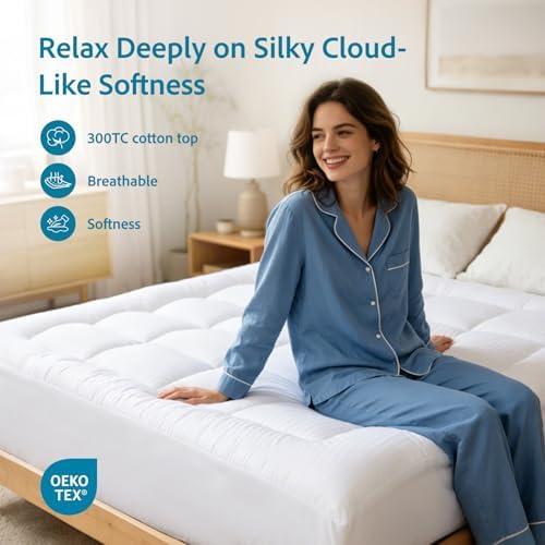 Mattress Topper Super Queen Size, Ultra Soft Cotton Pillow Top Mattress Pad - Image 2
