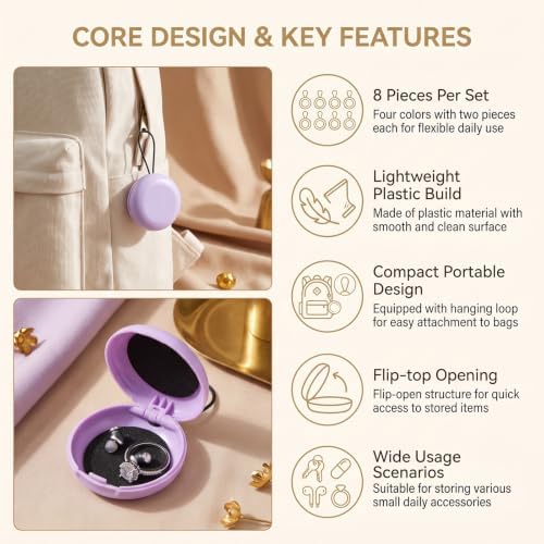 8 Pcs Round Earplug Case with Lanyard - Image 3