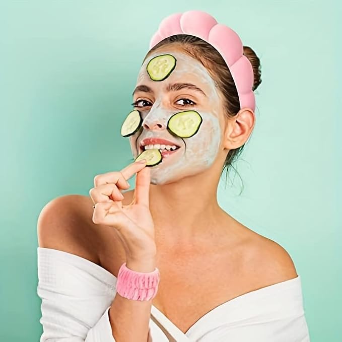 Luckybear Spa Headband for Washing Face, Velvet Makeup, Bubble Skincare - Image 4