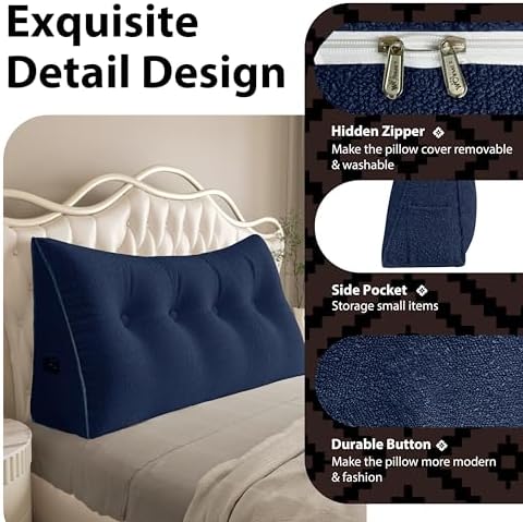Triangle Reading Pillow XXLFull Size XXL Wedge Headboard Extra Large Back - Image 5