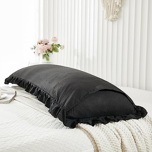 Black Body Pillow Cover 20x54inches Long Pillowcase Ruffled Pillowcases Shabby - Image 6