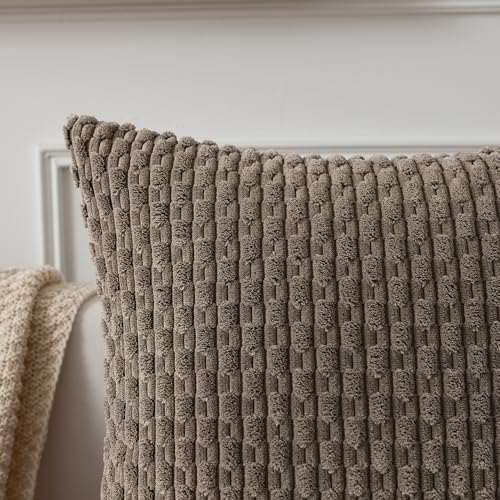 Kevin Textile Soft Corduroy 14"x24" Lumbar Pillow Cover 1 Pack, Light Brown - Image 3