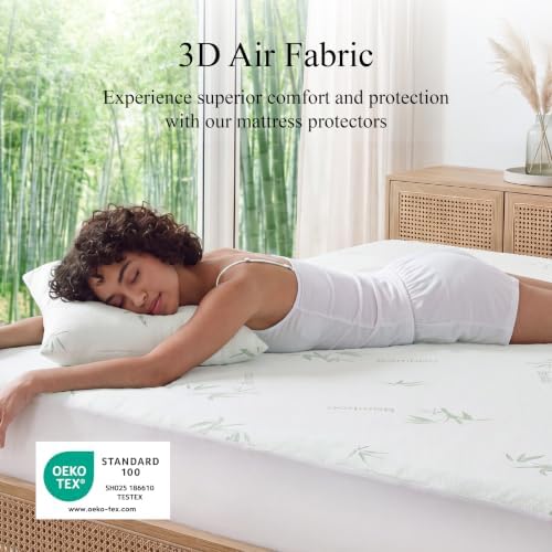 Cal King Waterproof Mattress Protector, Bamboo Viscose Mattress Pad - Image 2