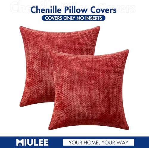 MIULEE Decorative Couch Throw Pillow Covers 20x20 Inch Christmas Red 2 Pack - Image 6