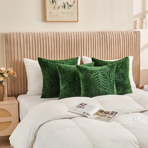 SOCHOW Decorative Throw Pillow Covers 18x18 Inches Set of 2, Olive Green - Image 6