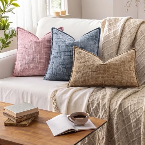 decorUhome Chenille Decorative Throw Pillow Covers 22x22 Set of 2 - Image 5