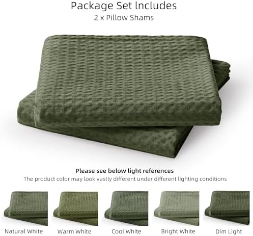 CHUFFED 100% Cotton Waffle Weave Pillowcases 2 Pack Standard Size, 20x26 Inches - Image 6