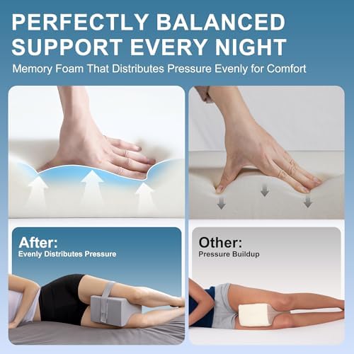 UJPFEO Knee Pillow for Side Sleepers, Leg Pillow for Sciatica, Joints Pain - Image 4