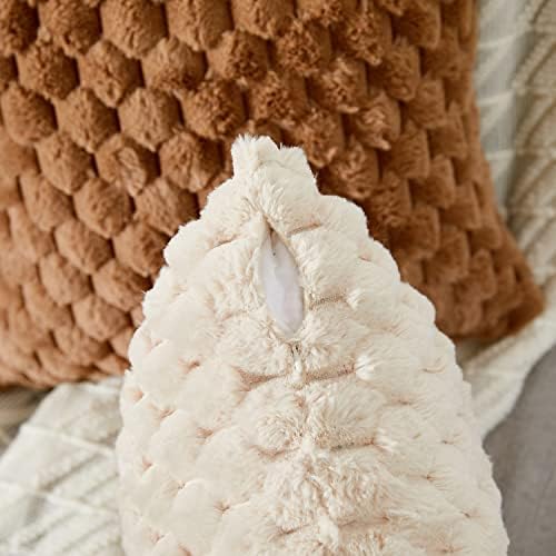 Yaertun Pack of 2 Super Soft Cozy Decorative Throw Pillow Covers Fuzzy Plush - Image 4
