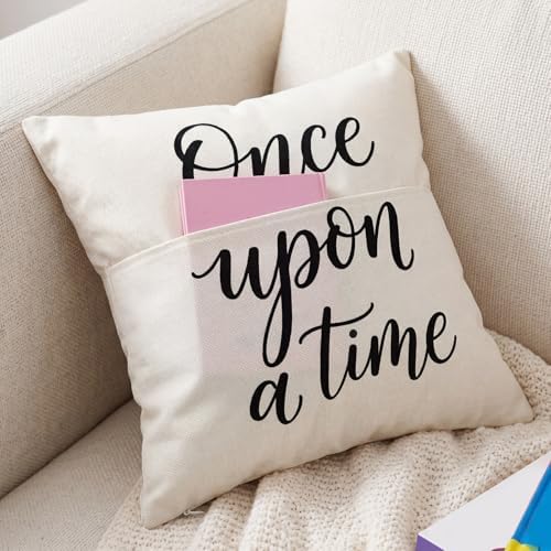 18 x 18 Inch Reading Pocket Pillow Once Upon a Time Pillow Classroom Cozy by Unknown