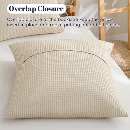 PHF Cotton Waffle Euro Shams 26" x 26", No Insert - Image 5