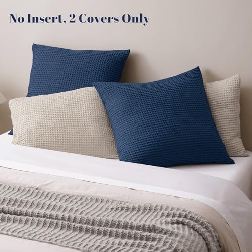 PHF Ultra Soft Waffle Weave Euro Shams 26" x 26", No Insert - Image 3