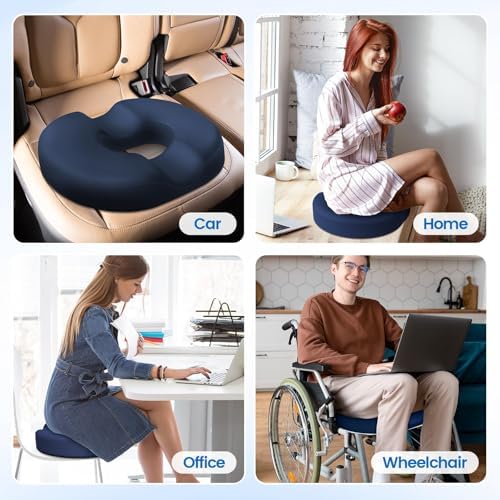 Donut Pillow Seat Cushion, Cooling Gel Memory Foam Chair Cushion - Image 7