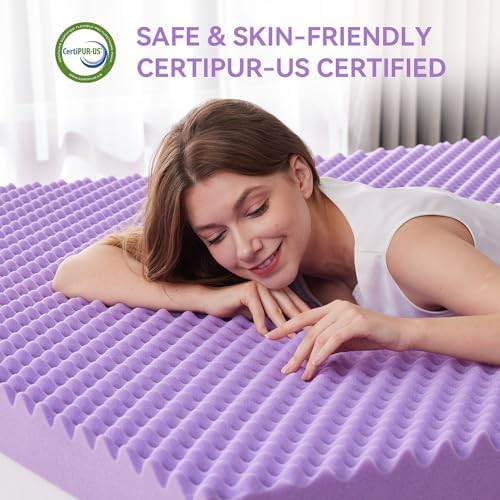 SINWEEK 2 Inch Egg Crate Memory Foam Mattress Topper King Size, Soft Mattress - Image 5
