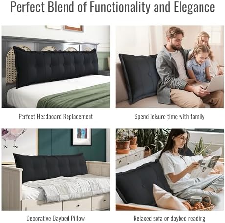 Daneey Large Headboard Pillow King Pillow Headboard Soft Daybed Pillows Bolster - Image 5