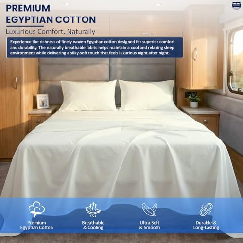 Cottingon 4 Piece Queen Sheets Fits 16" Deep, Egyptian Cotton - Image 2